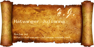 Hatvanger Julianna névjegykártya